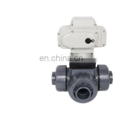 pvc true union ball valve 24v 220V DN40 dn32  pvc 3 way motorized valve