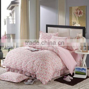 Pretty decoratve romantic pink Hotel korean style pure cotton bed skirt