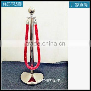Stainless steels Silver Barriers stand with rope in hotel&shopping mall