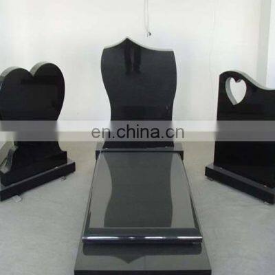 Black Heart Shape Granite Carving Tombstone Monument photo-4