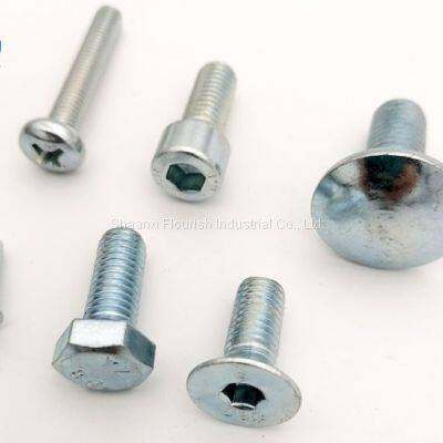 Steel Mechanical Fixings and Fasteners Machine Screws with Different Head Types and Specifications