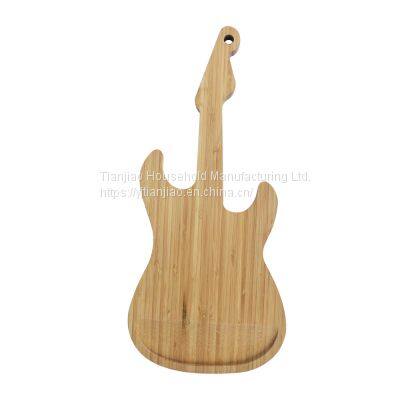 Wholesale/Custom New Design Guitar Shape Bamboo Cutting Board Chopping Block Kitchen Cheese Meat Vegetable Charcuterie Board