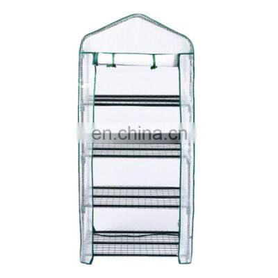 4-Tier Outdoor Mini Small Garden Greenhouses Grow Tent With Zippered Cover and Metal Shelves photo-2