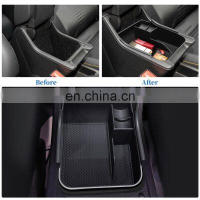 For 2018+ POLO MK6 Car Accessories Center Console Organizer Tray Armrest Storage Box ABS Non-Slip Insert Tray photo-2