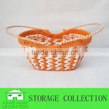 Handmade Colorful Paper Rope Gift Basket With Handle photo-4