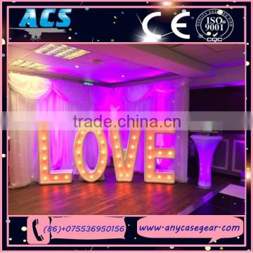 ACS lovely colorful acrylic mini halo light channel love letter&LED bulb LOVE letter