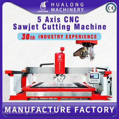 Hualong machinery cnc stone bridge saw with Italian system with functional waterjet and CAM CAM Drawing System