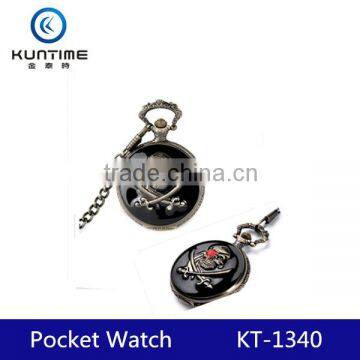 mechanical pocket watch with skull design quartz pocket watch