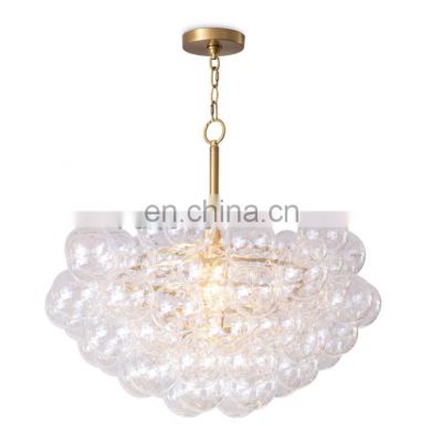 Hot Selling Nordic Glass Ball Hanging Lamp Golden Led Modern Chandelier Luxury Living Room Decoration Glass Chandelier Modern