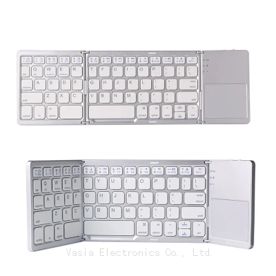 Foldable Bluetooth Keyboard Folding Portable Wireless Keyboard with touchpad Travel Pocket Keyboard for iOS Android Windows Mac