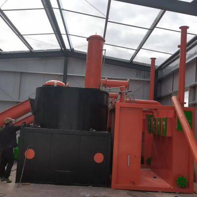 Zero waste Instead of landfill. Medical waste incineration. Garbage carbonization process.