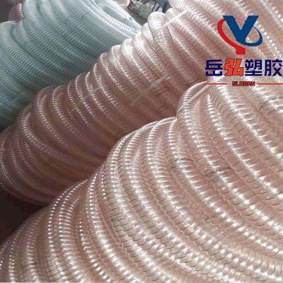 Polyurethane air duct wear-resistant telescopic ventilation vacuum pipe cold-resistant woodworking pu steel wire hose factory