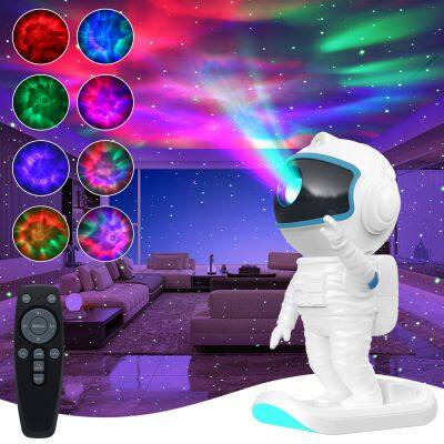 Skiing Astronaut Galaxy Projector Colorful Nebula Starry Sky Night Projector Smart Remote Control Led Desk Lamp For Bedroom