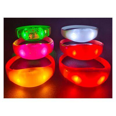 Christmas Sound Activated Custom LOGO GLOW LED Bracelets Light up Wristbands Party