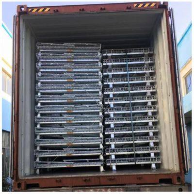 Galvanized Storage Cages Wire Basket Stillage Cage Wire Mesh Containers Warehouse Industrial