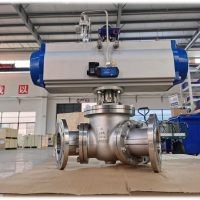 Automation Compatible Pneumatic Y-Type Three-Way Ball Valve with Actuator Options for Industrial Control Systems