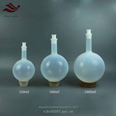 2l Single-necked Pfa Rotary Evaporation Flask With 29 Mouth, Transparent Polytetrafluoroethylene Round-bottom Reaction Flask, Corrosion-resistant Distillation Flask