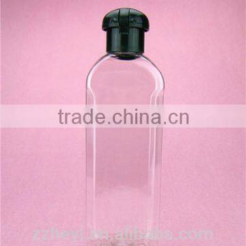 unique shape clear flat plastic bottle 330ml for cosmetics