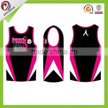 Promotional Custom Sublimation Running Singlet, Custom T-back Singlet photo-3