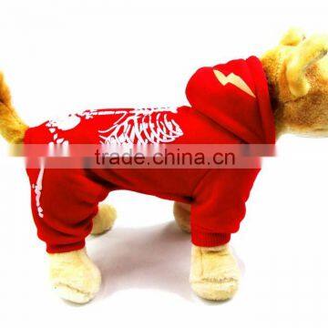 Wholesale Luminous shock dragon Spring Autumn Single Layer skeleton Pattern Red Dog Clothes Pet Garment