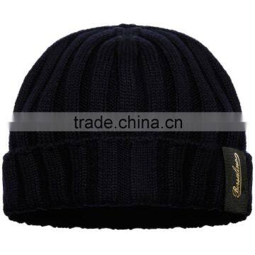 High Quality Multi Color Acrylic Knitted Beanie Caps With Woven Label photo-3