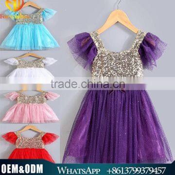 2016 New children baby girls dresses summer kid dress sequin girl party dress wholesale boutique lace tutu baby girls dresses