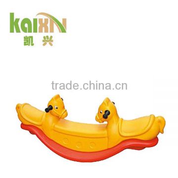 Good Quality Bi-color Double Horse Seesaw Toy For Children