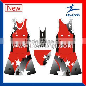 custom skirt wear lycra netball bodysuit
