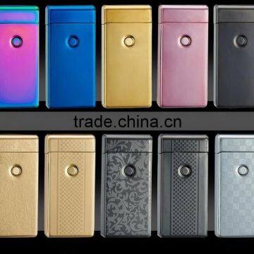 Metal electronic Pulse arc lighter,USB cigarette lighter,windproof Rechargeable Flameless Lighter Safety gift