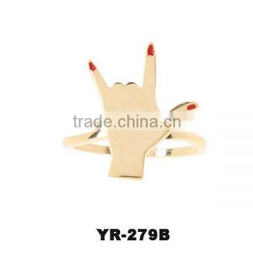 New Product Gold Plated Jewelry Palm Shaped Fashion Ring
