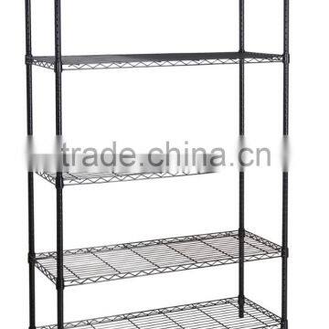 5 Tier Black Light Duty Wire Shelving