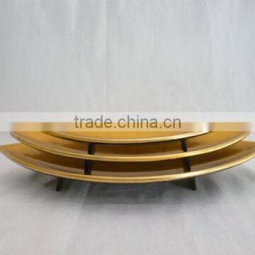 New design oval gold lacquered plate