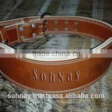 Vegetable tanned leather Weight Lifting Belt Brown Color