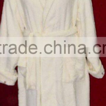 terry shawl collar cotton bathrobe