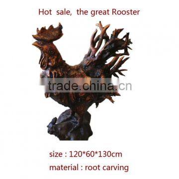 Root carving, the rooster