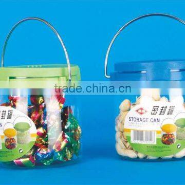 PP+PET+PVC 10.8*10.8*10.8 Kitchen gadgets sealed jar/clear plastic candy jars/portable sealing tank