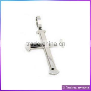 Stainless Steel Jewelry Wire Cut Cross Pendant With Gold Screw