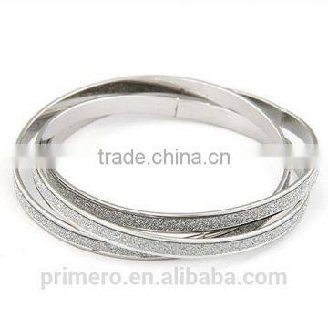 Fashion Discount Three Circle Matte Silver Gold Bracelets Wrapped Bangles photo-2