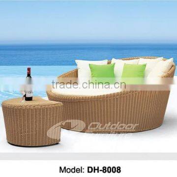 Outdoor Miniature Garden Furniture Rattan Wicker Round Daybed(DH-8008)
