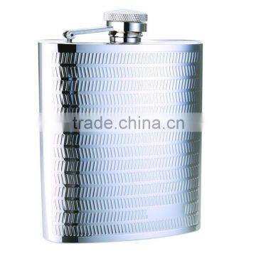 Mirror/ rimless mat engraved 304 Stainless Steel hip flask