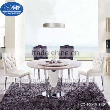 round marble top dining table, set(CT-808#Y-608)