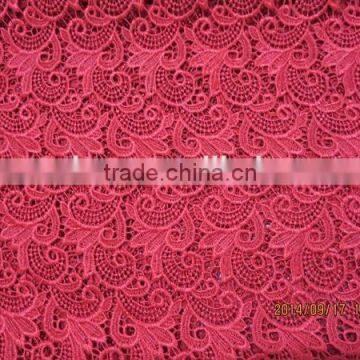 2015 Latest Red African Lace Fabric for Wedding Dress photo-3