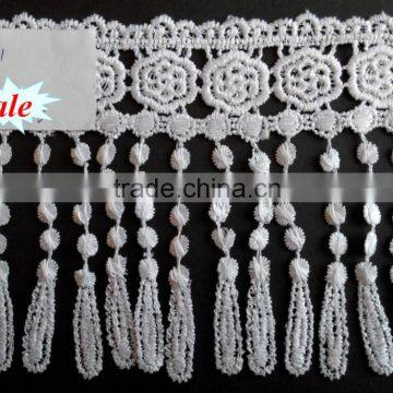 Popular Design water soluble fringed lace trim GHS311