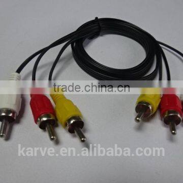 3.5mm Male to 2 RCA male Jack Stereo Audio Cable made in china