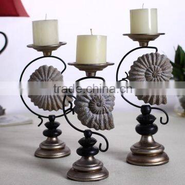 2015 new style three piece a set Retro and Europe resin antique candle holders for wedding decorations from China