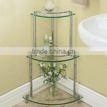 3 tiers corner glass shelf