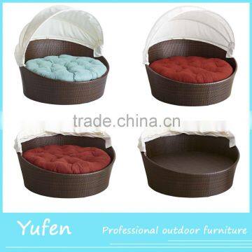 Luxury Rattan Round Lounge Canopy Bed Outdoor photo-2