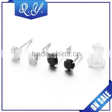 Wholesale shining silver ear studs jewelry