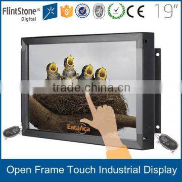 15", 19",22" kiosk POS VGA AVI open frame touch monitor, industrial LCD monitor frameless touch screen