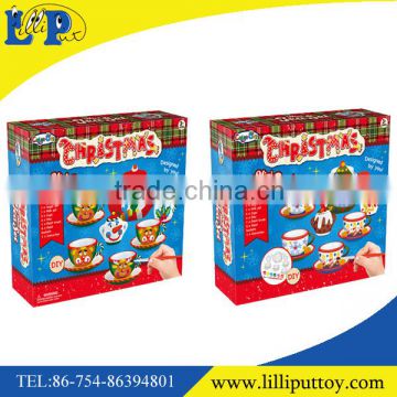 Christmas teapot set colorful DIY drawing toy for kids